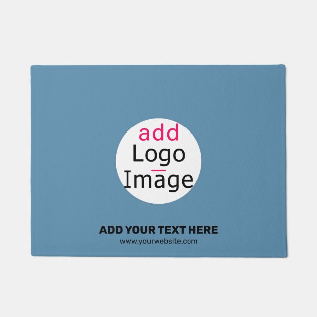 Paillasson Business Chic Promo personnalisable Dusty Blue (Devant)