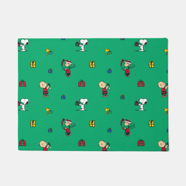 Paillasson cacahuètes | Motif cadeau de Noël (Devant)