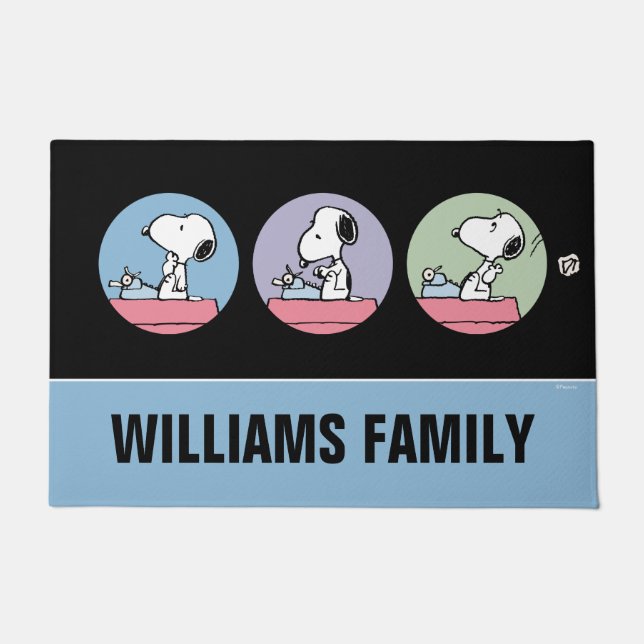 Paillasson cacahuètes | Snoopy à la machine à écrire (Devant)