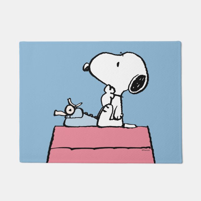 Paillasson cacahuètes | Snoopy à la machine à écrire (Devant)