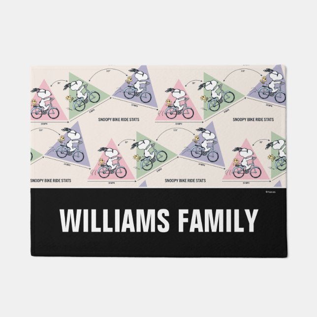 Paillasson cacahuètes | Snoopy Bike Ride Stats (Devant)