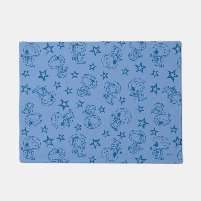 Paillasson cacahuètes | Snoopy Blue Space Astronaut Motif (Devant)