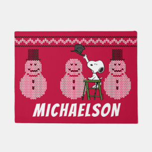 Paillasson cacahuètes Snoopy Christmas Sweater Snowman
