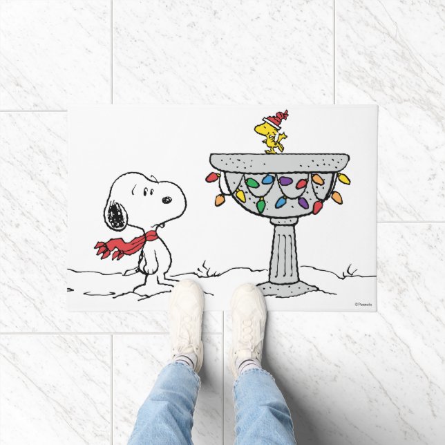 Paillasson cacahuètes | Snoopy & Woodstock Froid Birdbath (Intérieur)