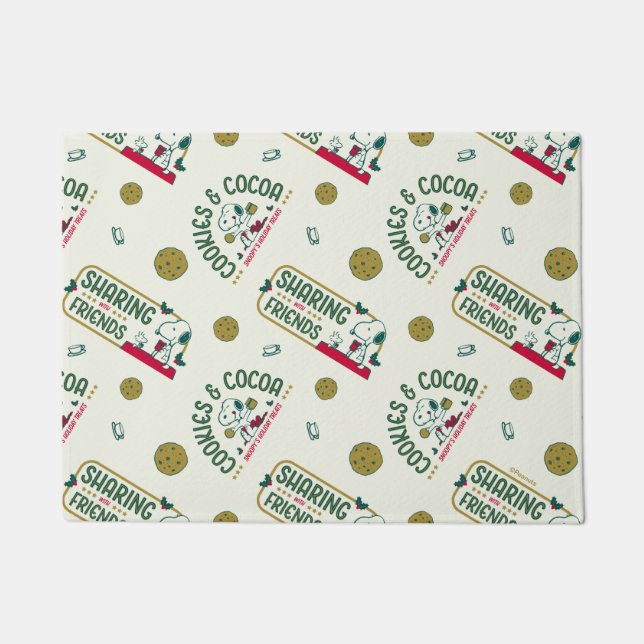 Paillasson cacahuètes | Snoopy & Woodstock Motif de cacao cha (Devant)