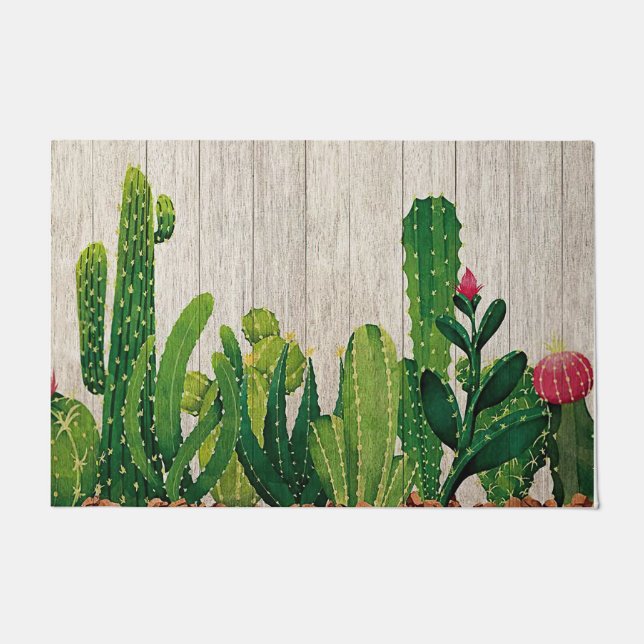 Paillasson Cactus Garden Mat, Funny Cactus Home Porte Décor (Devant)