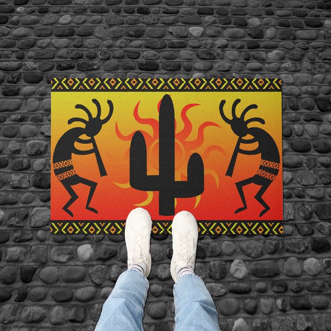 Paillasson Cactus Sunset Desert Kokopelli Design sud-ouest (Créateur téléchargé)