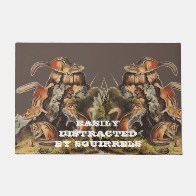 Paillasson Cadeaux d'écureuil personnalisés (Devant)