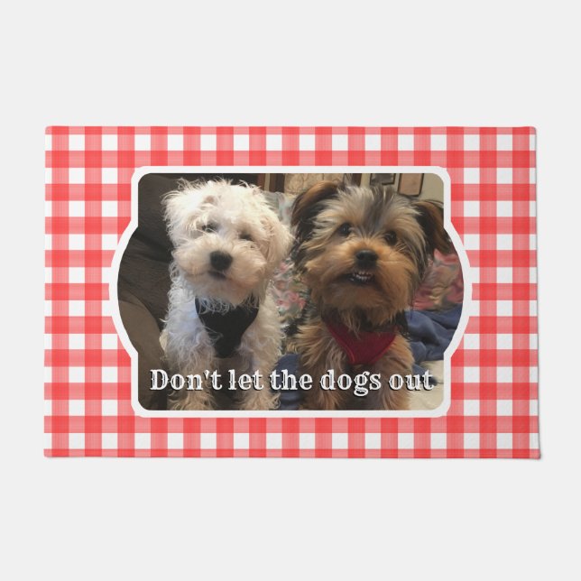 Paillasson Cadre Photo Personnalisé Pays Buffalo Rouge Check  (Devant)