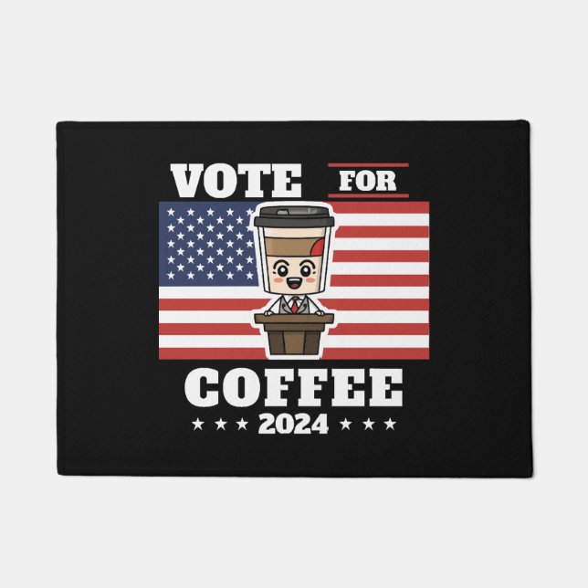 Paillasson Café pour président, votez pour le café (Devant)