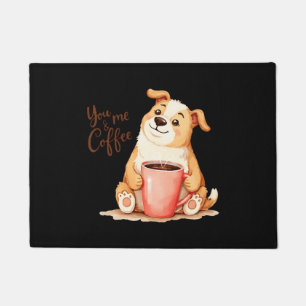 Paillasson Café You & me - Corgi mignonne et brasse confortab