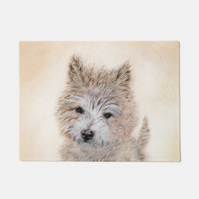 Paillasson Cairn Terrier Peinture Chiot - Art Chien original (Devant)