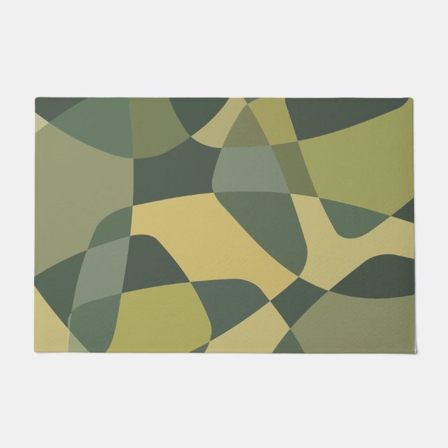 Paillasson Calques de pierre du milieu du siècle vert (Devant)