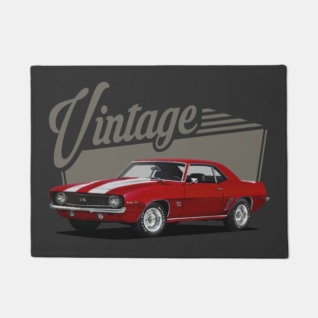 Paillasson Camaro rouge Vintage (Devant)