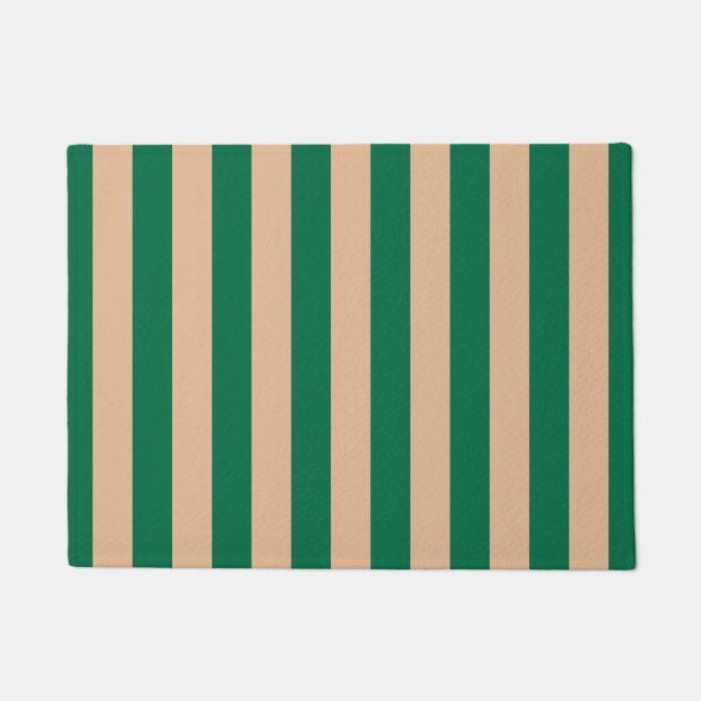 Paillasson Camel Beige & Classic Green Stripe (Devant)