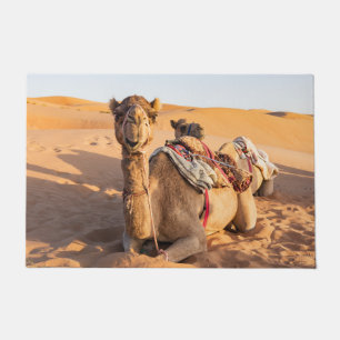 Paillasson Camel dans le désert d'Oman