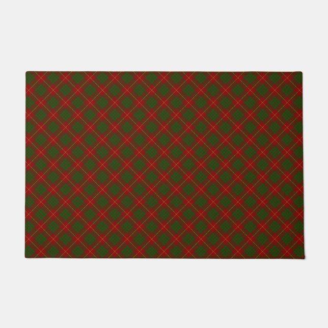Paillasson Cameron tartan rouge vert plaid (Devant)