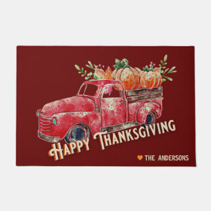 Paillasson Camion Citrouille Vintage bon thanksgiving