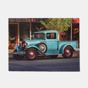 PAILLASSON CAMION PICK-UP VINTAGE ET CHIEN