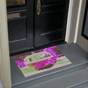 Paillasson Camper Retro Le Bonheur Vintage Des Hippies Est Le