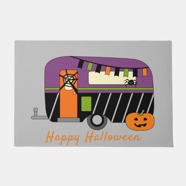 Paillasson Camper RV Halloween Cute personnalisable (Devant)