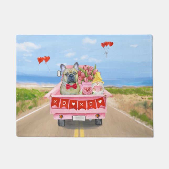 Paillasson Camping-car de la Saint-Valentin pour Bouledogue F (Devant)