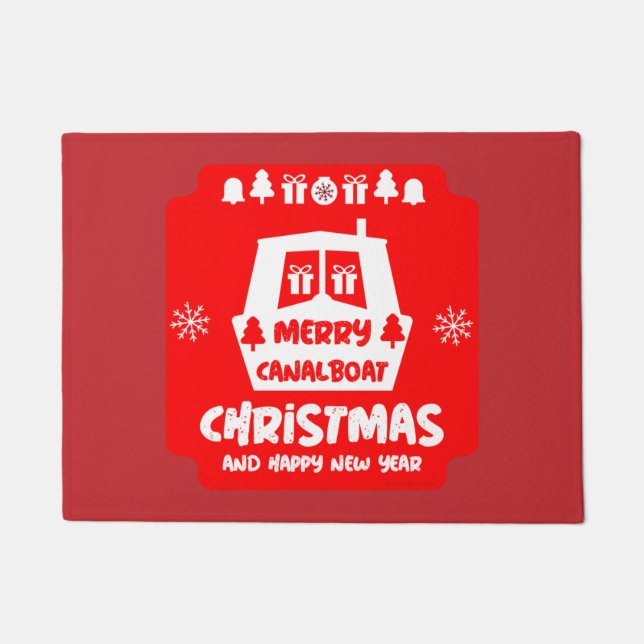 Paillasson Canal de Narrowboat Noël Noël Noël cadeaux (Devant)
