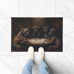 Paillasson Cane Corso Chiens Jouer Poker Art