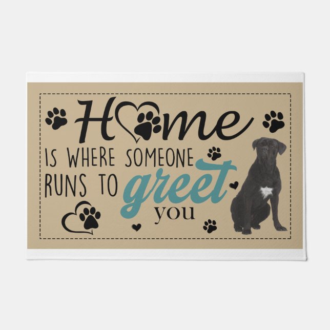 Paillasson Cane Corso Home Est L'Endroit Où Quelqu'Un Se Rend (Devant)