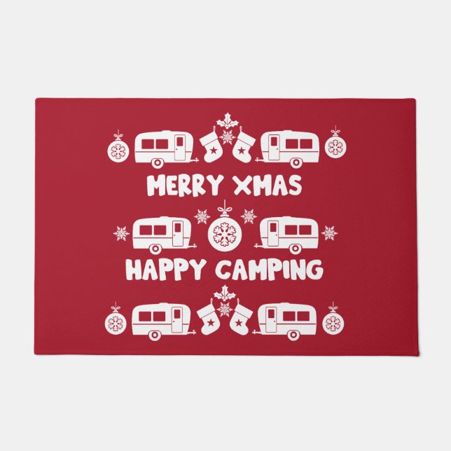 Paillasson Caravan Joyeux Camping de Noël (Devant)