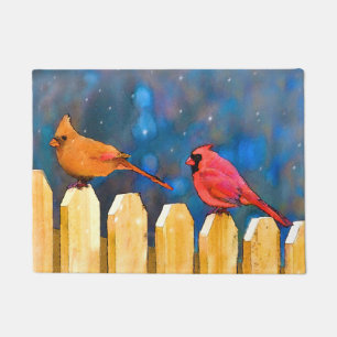 Paillasson Cardinals on the Fence Painting - Art original