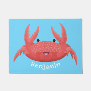 Paillasson Caricature de crabe rouge cuite