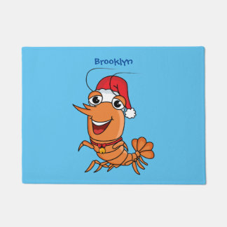 Paillasson Caricature de crevettes de Noël joyeux