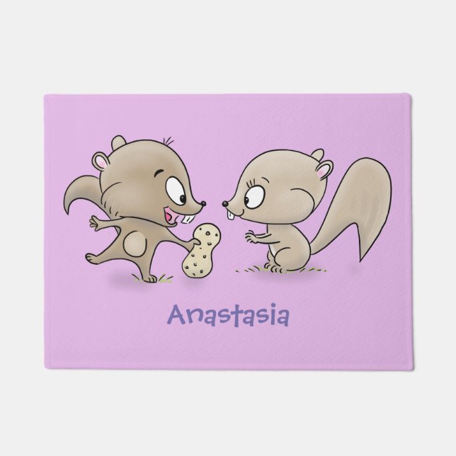 Paillasson Caricature d'écureuils marrants (Devant)