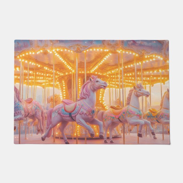 Paillasson Carousel enchanté : Scène de Fairytale Whimsical (Devant)