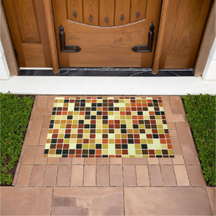 Paillasson Carreaux de Piscine, Carreaux de Mosaïque Marrons,