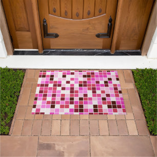 Paillasson Carreaux de Piscine, Carreaux de Mosaïque Roses, M