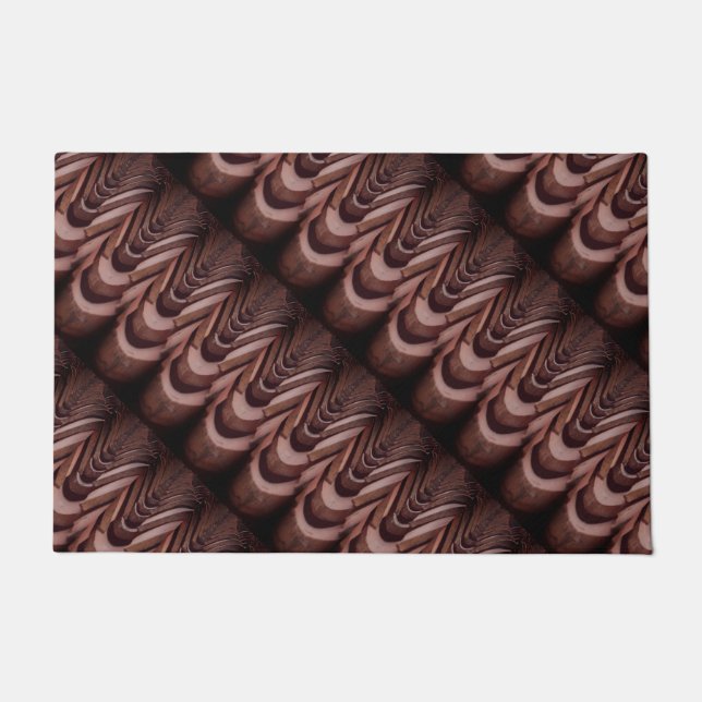 Paillasson Carreaux de toit rustiques avec perspective unique (Devant)