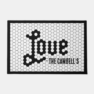 Paillasson Carreaux Vintages noirs et blancs Conception de ca