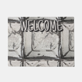 Paillasson Carrelage de plafond peint blanc d'antiquité