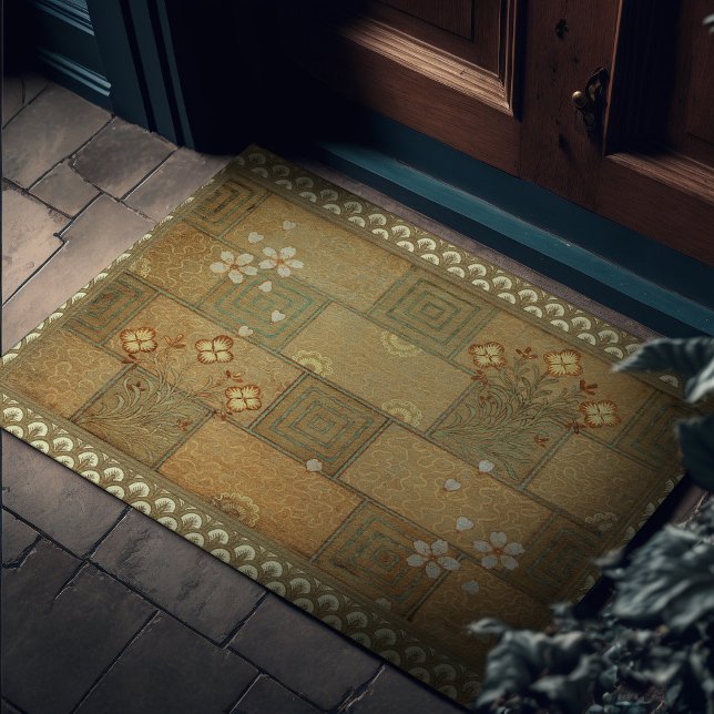 Paillasson Carrelage vert chaud Walter Crane Designs (Créateur téléchargé)