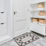 Paillasson Carrelage Vintage noir et blanc Salle de lavage<br><div class="desc">Ce joli somptueux tapis en faux carreaux noir et blanc est parfait pour votre laverie. Ses lignes épurées, ses couleurs simples et sa motif vintage sont intemporelles et polyvalentes. Ce tapis comprend un motif imprimé en faux style vintage sur un tapis à base de caoutchouc qui est durable et facile...</div>