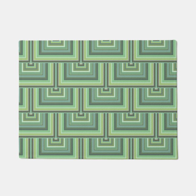 Paillasson Carrés écailles vert olive motif (Devant)