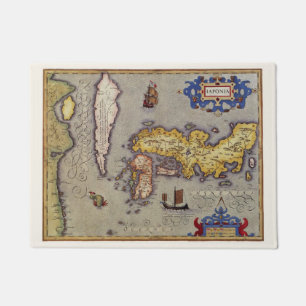 Paillasson Carte antique du Japon par Mercator et Hondius