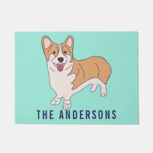 Paillasson Carte Corgi Chien vert