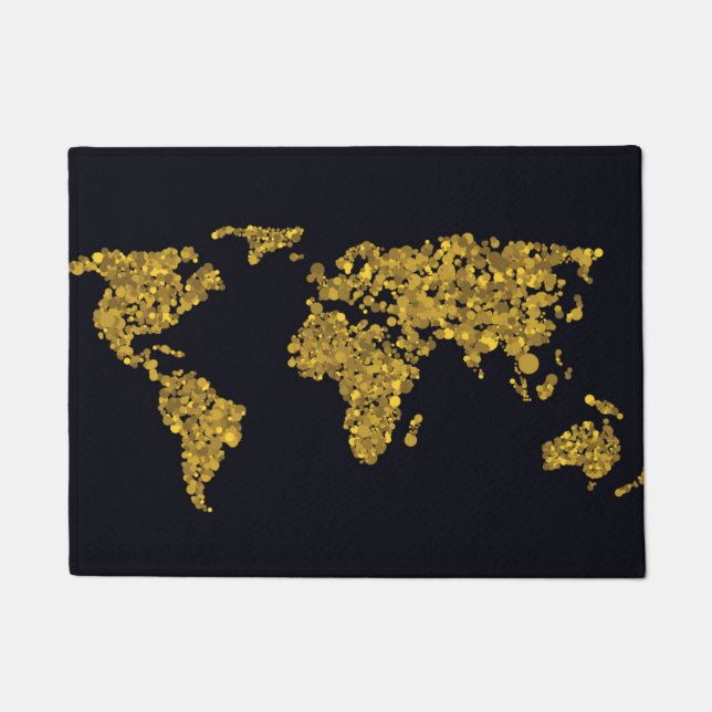 Paillasson Carte du monde des points d'or (Devant)