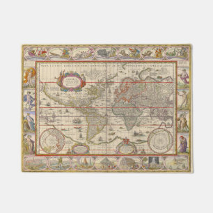 Paillasson Carte du monde médiéval (par Willem Blaeu)
