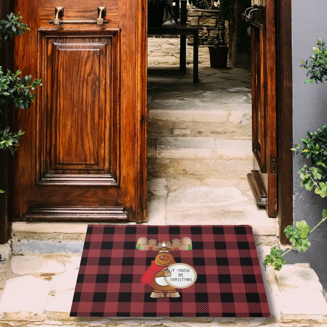 Paillasson Cartographie Oie Noir Rouge Buffle Plaid Noël (Créateur téléchargé)