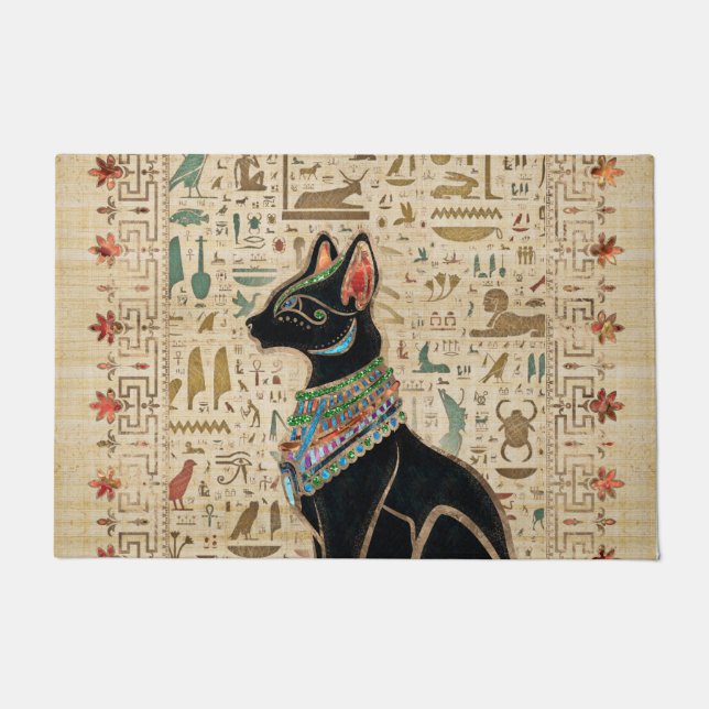 Paillasson Cat égyptien - Bastet sur le papyrus (Devant)