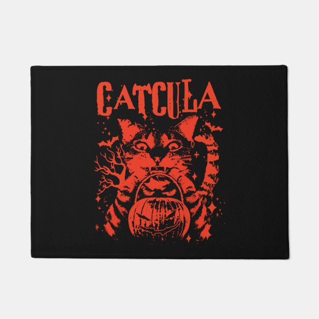 Paillasson CATCULA Drôle CAT Vampire Dracula Halloween (Devant)